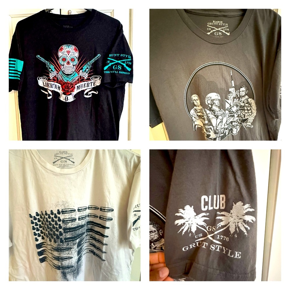 Lot (3) GRUNT STYLE  SHIRTS USA Military XL
